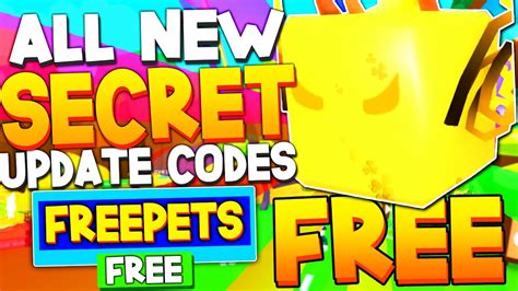 ALL 20 NEW FREE SECRET PET UPDATE CODES In BUBBLE GUM SIMULATOR CODES