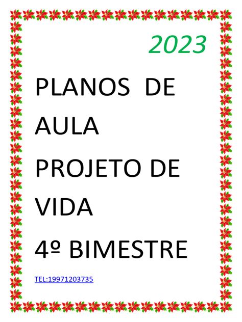 Planos De Aula Projeto De Vida 4° Bimestre 2023 1° Ano Médio C Pdf Tempo Vida