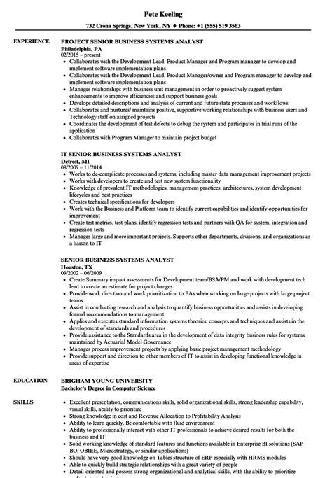 Senior Business Analyst Resume Mt Home Arts