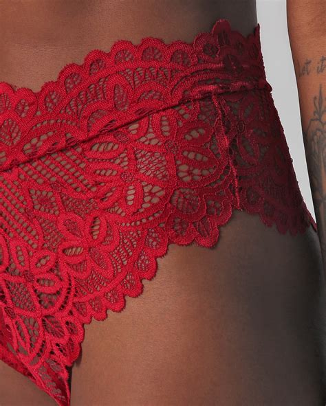 Riachuelo Calcinha Hot Pant De Renda Vermelha Riachuelo