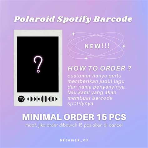 Jual Cetak Foto Polaroid Custom Barcode Spotify Shopee Indonesia