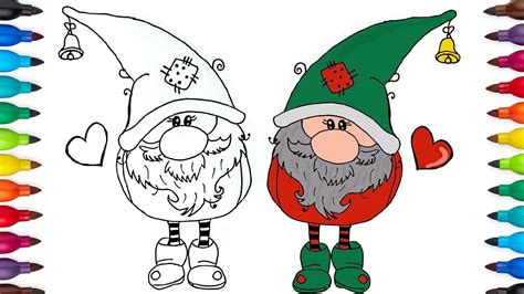 How To Draw A Cute Christmas Gnome Easy Drawing Gnome Youtube