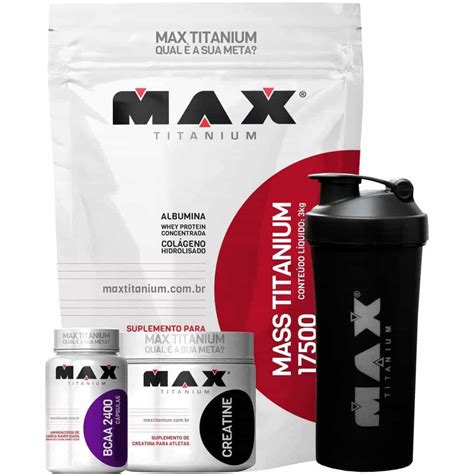 Kit Ganho De Massa Muscular Max Titanium Real Suplementos Preço Pra Baixo Todo Dia