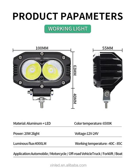 Inch Led Light Pods W Broad Flood White Led Offroad Driving Light