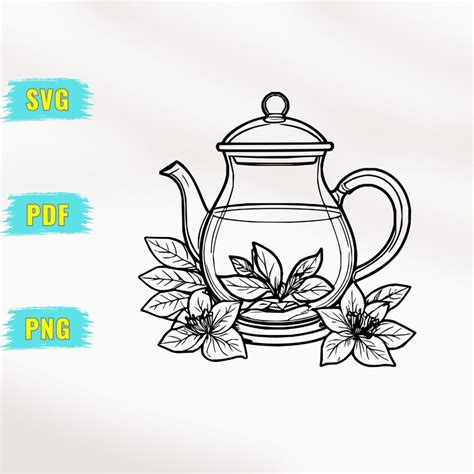 Teapot Svg Teapot Outline Png Pdf Teapot Vector For Cricut Teapot