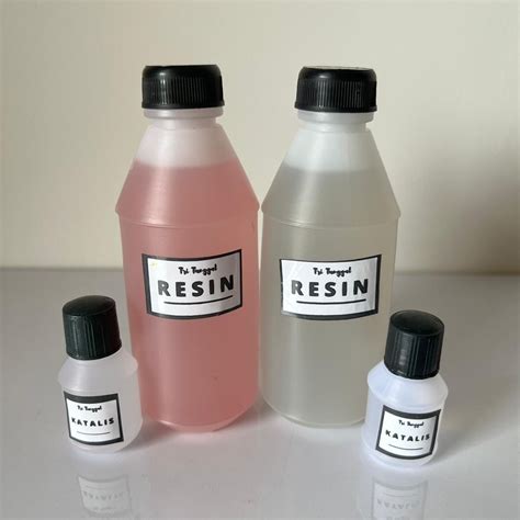 Jual Resin 100gr Free Katalis Warna Merah Bening Kemasan Botol 100ml