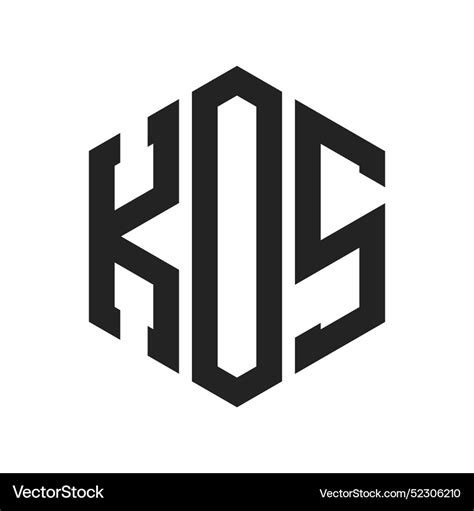 Kos Logo Design Initial Letter Monogram Royalty Free Vector