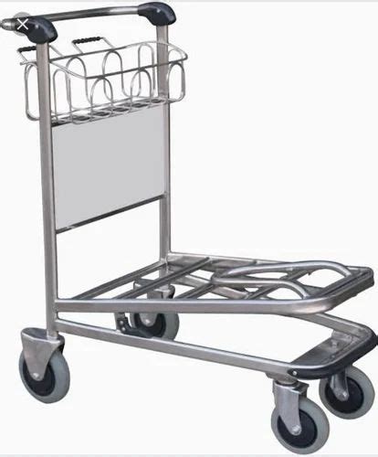 Stainless Steel Airport Luggage Trolley Load Capacity 201 250 Kg At