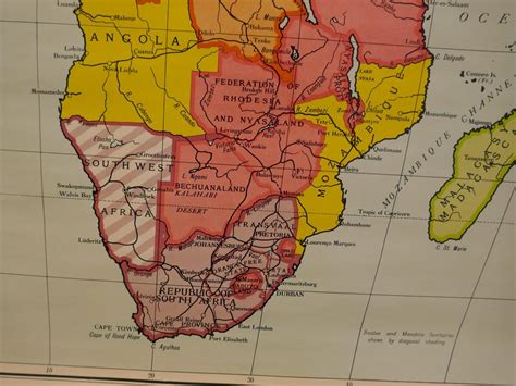 Large University Chart Physical Map Of Africa By Bacon 1920s For Sale