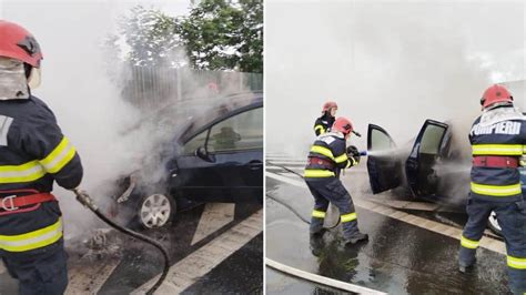 O mașină a luat foc pe Autostrada A1 sensul Sebeș Deva Apuseni Info