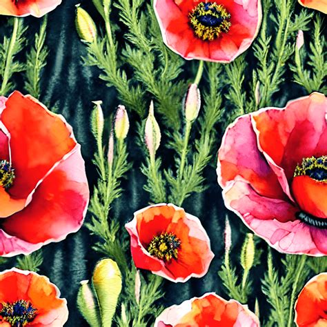 Poppy Flowers Watercolor Set Elements Hyper Realistic · Creative Fabrica