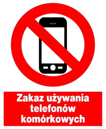 Znak z PCV Zakaz używania telefonów komórkowych ZZO 30 Produkty Wykrywalne