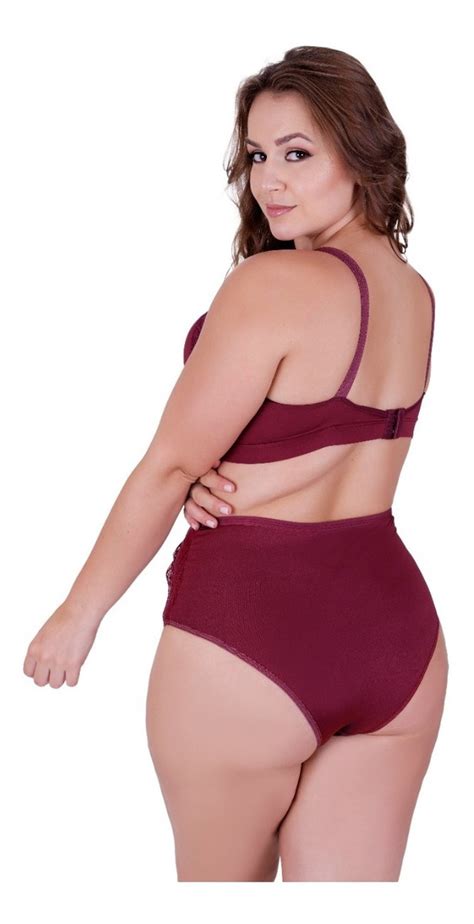 Kit 5 Conjunto Lingerie Plus Size Sutiã E Calcinha Reforçado