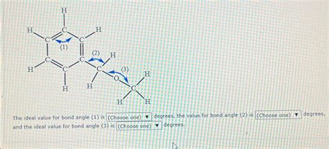 Solved The ideal value for bond angle (1) ﻿is (Choose one) | Chegg.com