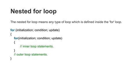 Nested Loops In Cpptx