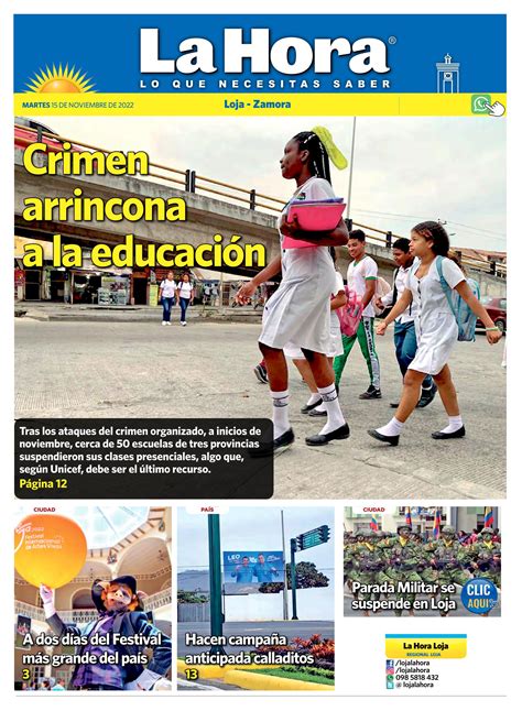 Diario La Hora Loja 15 De Noviembre 2022 By La Hora Ecuador Issuu