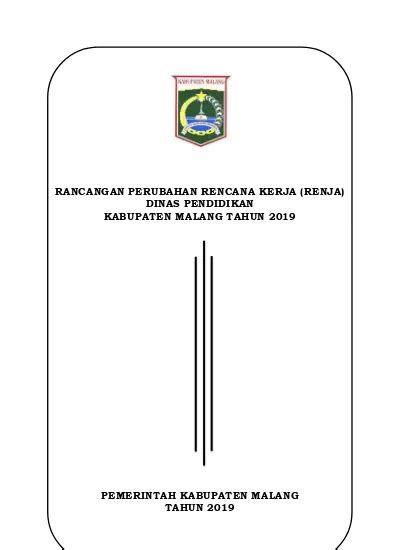 Rancangan Perubahan Rencana Kerja Renja Dinas Pendidikan Kabupaten