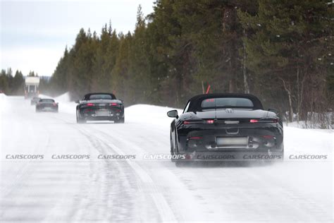 porsche  boxster ev shows  details   nears production