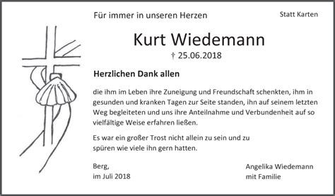 Traueranzeigen Von Kurt Wiedemann Schwaebische De Trauerportal