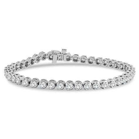 5 Carat Tw Three Prong D VVS1 Diamond Tennis Bracelet In 14K White Gold