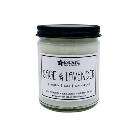 Sage And Lavender Scented Soy Candle Escape Bath And Candle Co