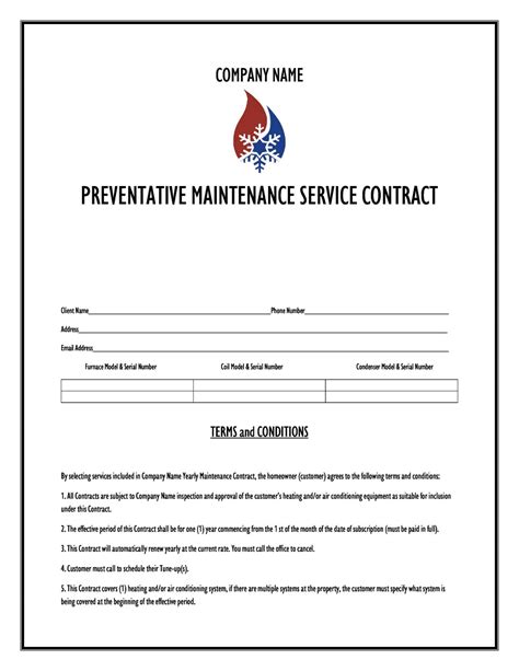 Hvac Service Plan Templates