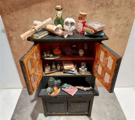 Dollhouse Witch Cabinet Miniature Furniture Spooky Magic Etsy