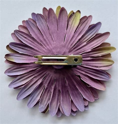 4 5 Muted Purple Gerbera Daisy Silk Flower Hair Clip Pin Up Clip On EBay