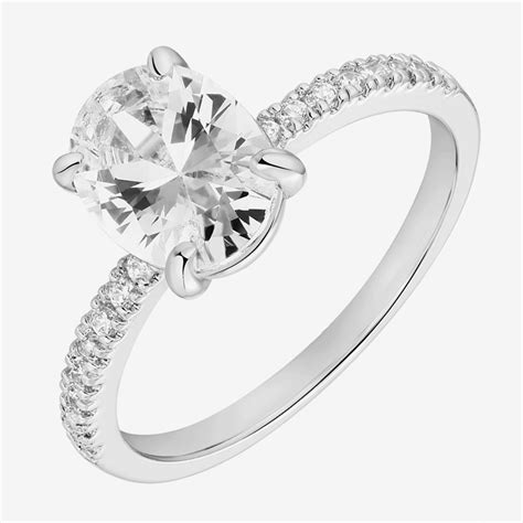 PAVOI 14K White Gold Plated Engagement Ring For Women Wedding Ring