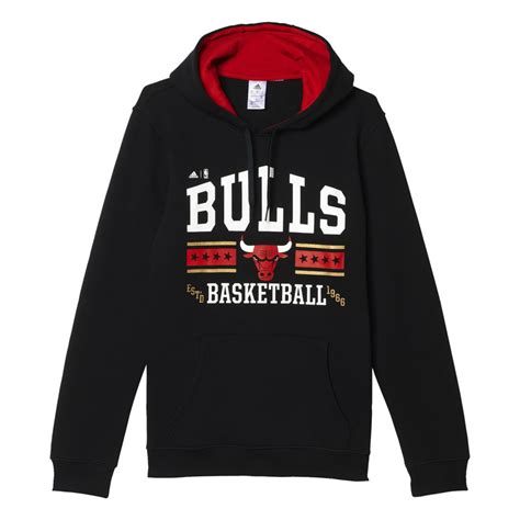 Adidas Nba Washed Pullover Hoody Chicago Bulls Negro Blanco Roj