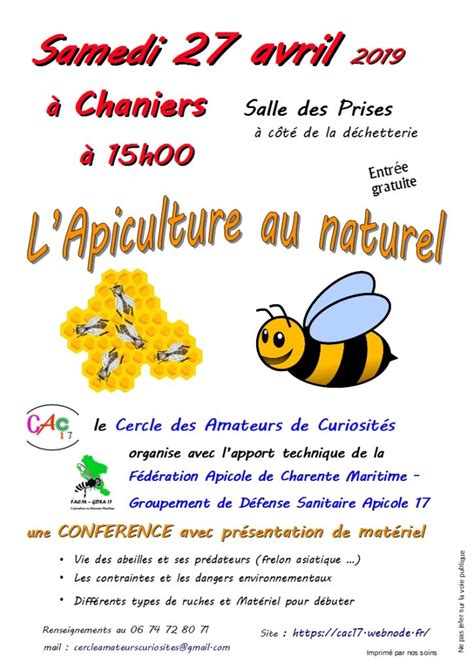 Conf Rence L Apiculture Au Naturel Chaniers