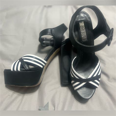 Beautiful Black And White Platform Heels Gem