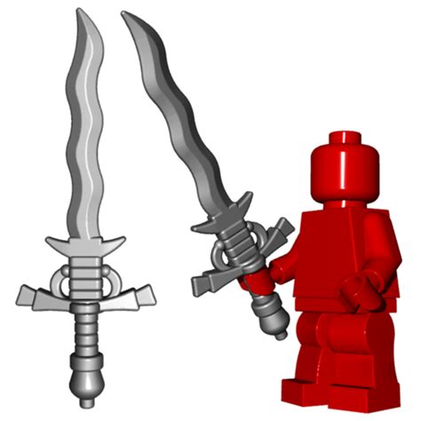 Custom Flamberge Knight Templar Sword For Castle Lego Minifigures Black