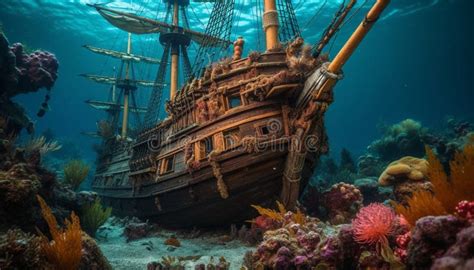 Underwater Fish Explore Shipwreck Coral Reef Scuba Diving Adventure