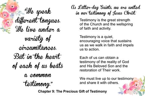 Chapter The Precious Gift Of Testimony