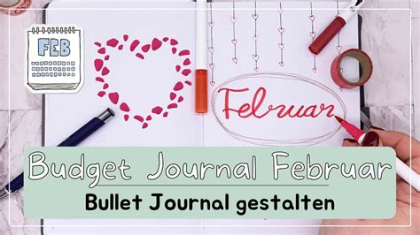 Februar L Bullet Journal L Budget Journal Gestalten L Mein Budget Buch