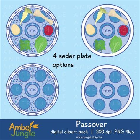 Four Plates With Different Vegetables On Them And The Words 4 Seder Plate Options Below