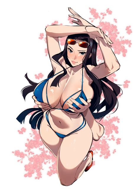 Rule 34 1girls Akuma No Mi Big Breasts Bikini Breast Grab Female Female Only Glasses Hana Hana