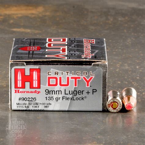 9mm Luger 9x19 Ammo 25 Rounds Of 135 Grain Jacketed Hollow Point