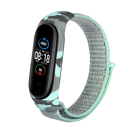 Pulsera Para Mi Band 5 Y 6 Nylon Camuflaje Aqua Kemik Guatemala