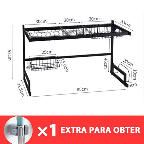 Escorredor Cozinha Pia Rack A O Inoxid Vel Cm Organizador Lou A