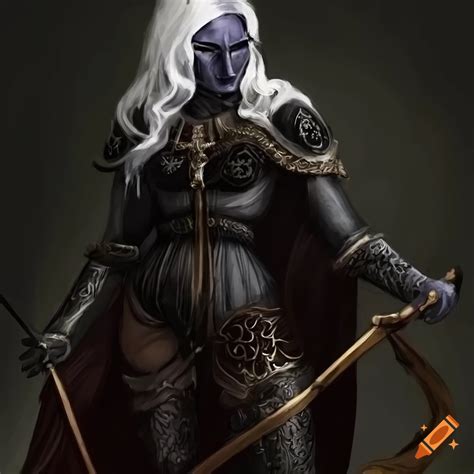 Dnd Female Drow Sitting On A Throne Armor 4k High Detailed