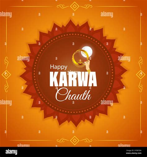 Vector Illustration Of Happy Karva Chauth Social Media Feed Template