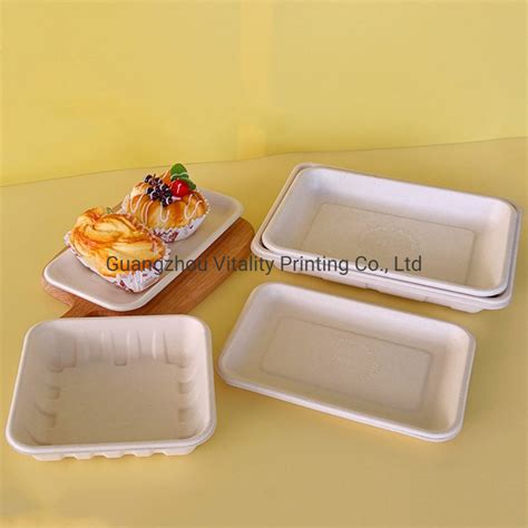 Disposable Commercial Tray Food Vegetable Dessert Biodegradable Bagasse