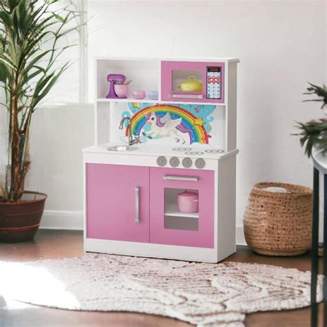 Big Cozinha Infantil Completa Pia Micro ondas e Fogão Rosa Mc