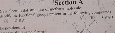 Oraw Electron Dot Structure Of Methane Molecule Dentify The Functional G