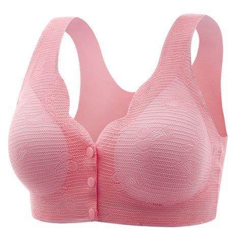 Towed22 Daisy Bra For Seniors Front Snap Closure Bras No Wire Full Coverage Comfortable Bras