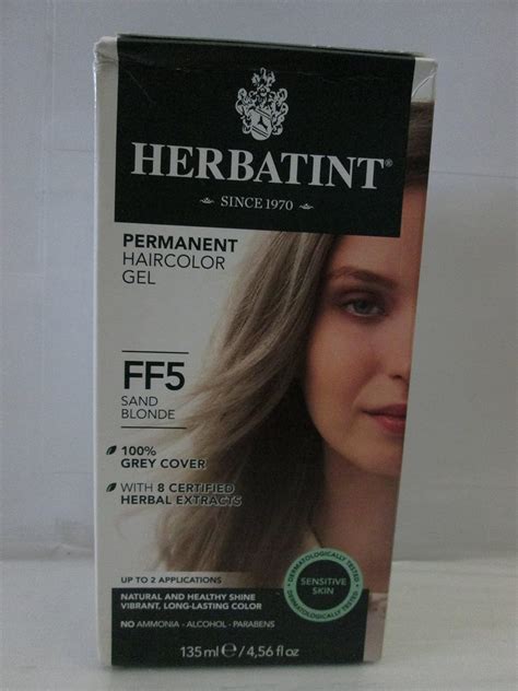 Pack Of 2 X Herbatint Permanent Herbal Haircolour Gel FF5 Sand Blonde