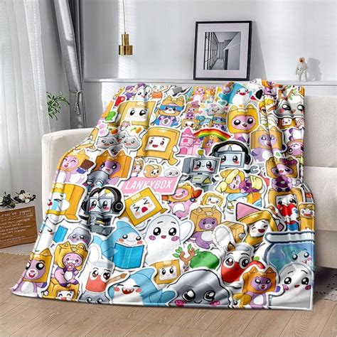 Lankybox Happy Throw Blanket Lankybox Merch