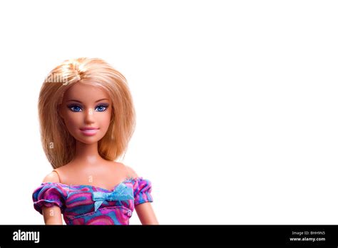 Seated Barbie Doll Portrait With Blonde Hair Blue Eyes Stock Photo Alamy